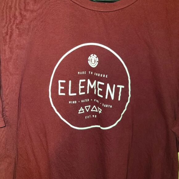 Element Men's Skateboard Burgundy T-Shirt XXL - Picture 2 of 7